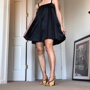 Silk/Cotton Black A-Line Skirt Banana Republic 6